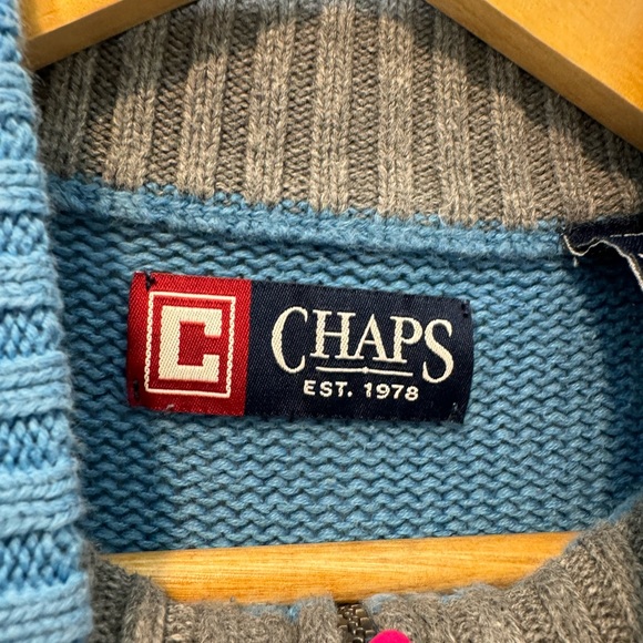 Chaps quarter zip up knitted sweater men’s XLT - Picture 3 of 5